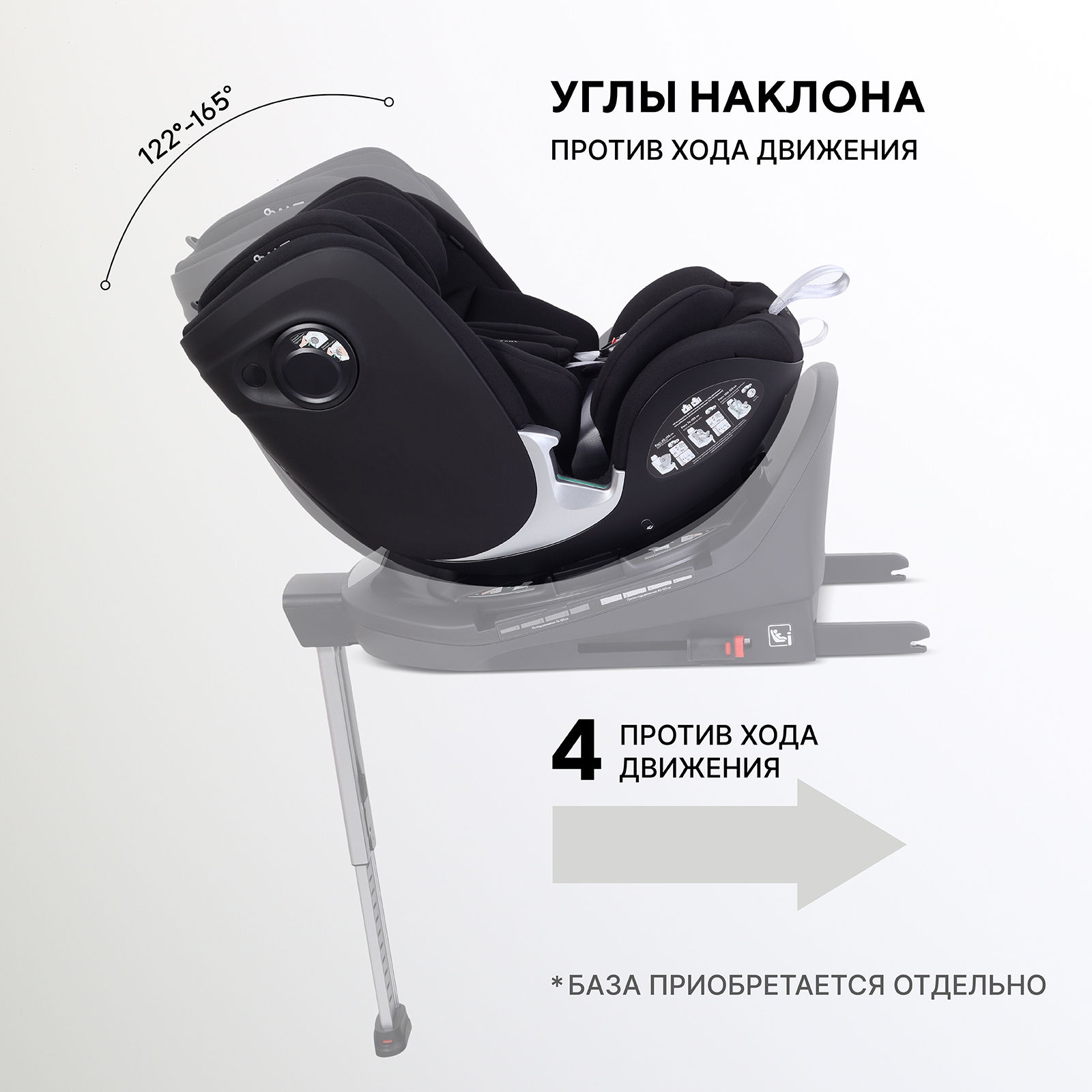 Автокресло Rant Aster max 0+/1/2 (0-25 кг) черный - фото 4