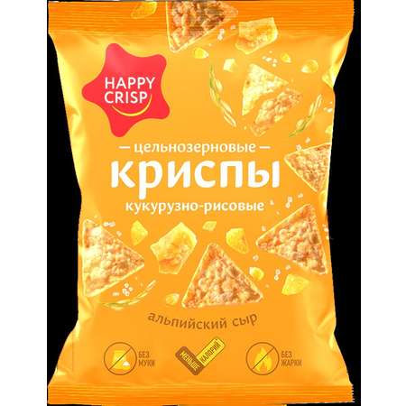Чипсы кукурузно-рисовые Happy Crisp Альпийский сыр 50г