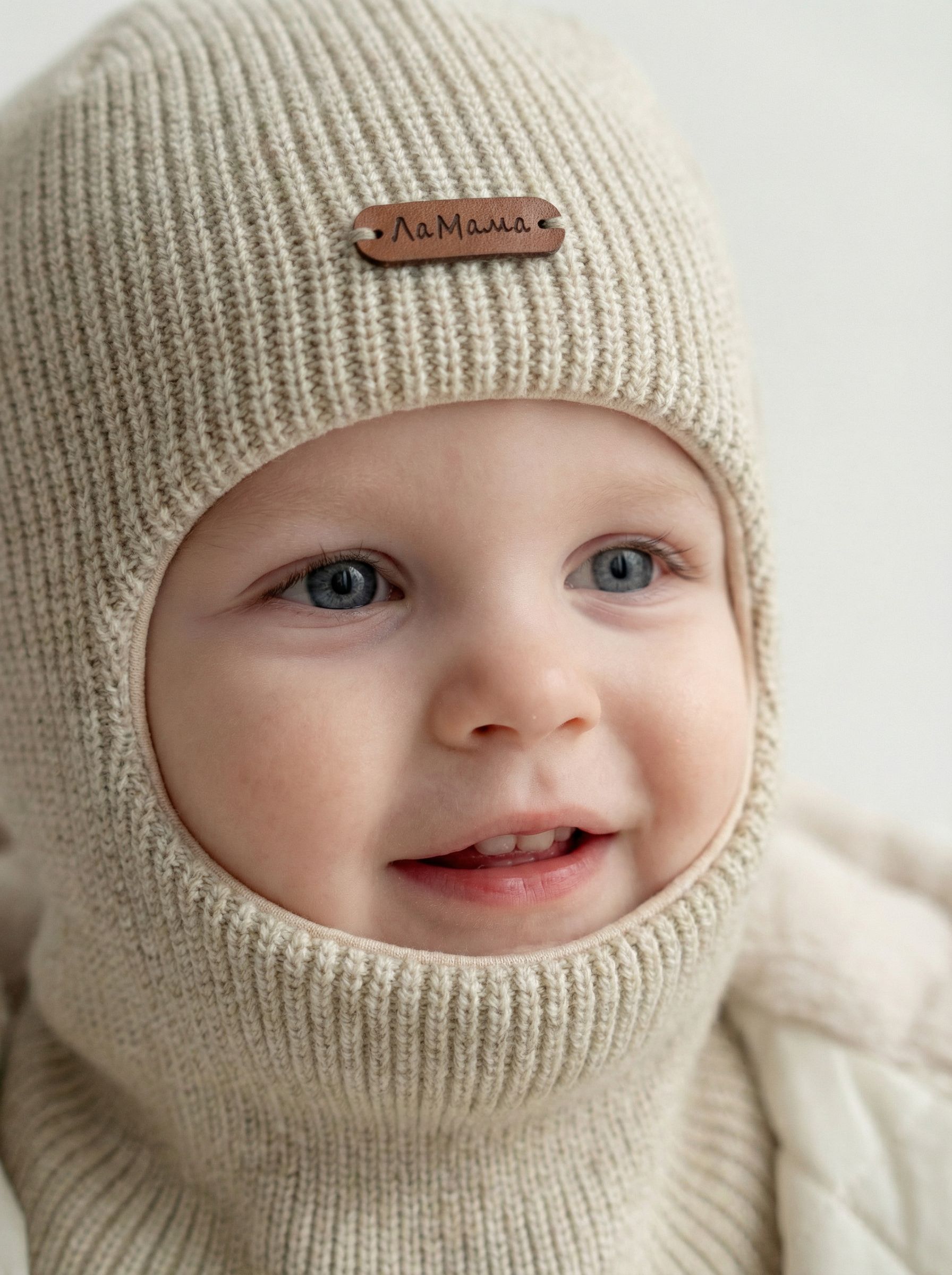 Шапка-шлем ЛаМама заяц_демисезон_беж - фото 9