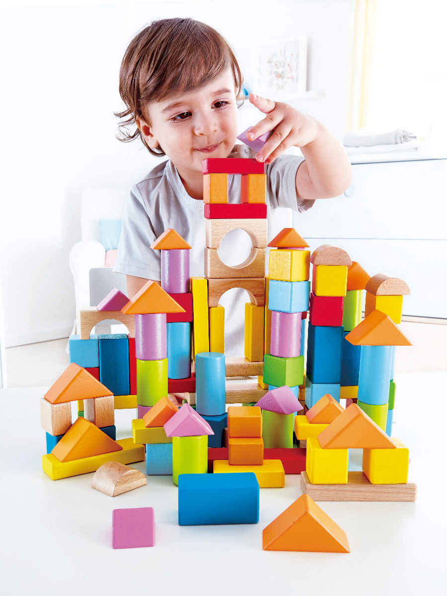 Конструктор Hape Кубики деревянный 101 дет. - фото 1