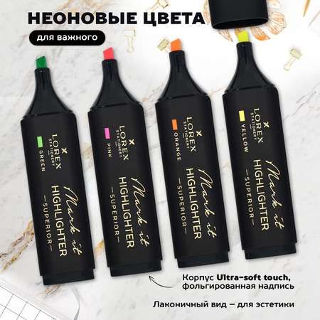 Текстовыделители Lorex Stationery 4 цв.