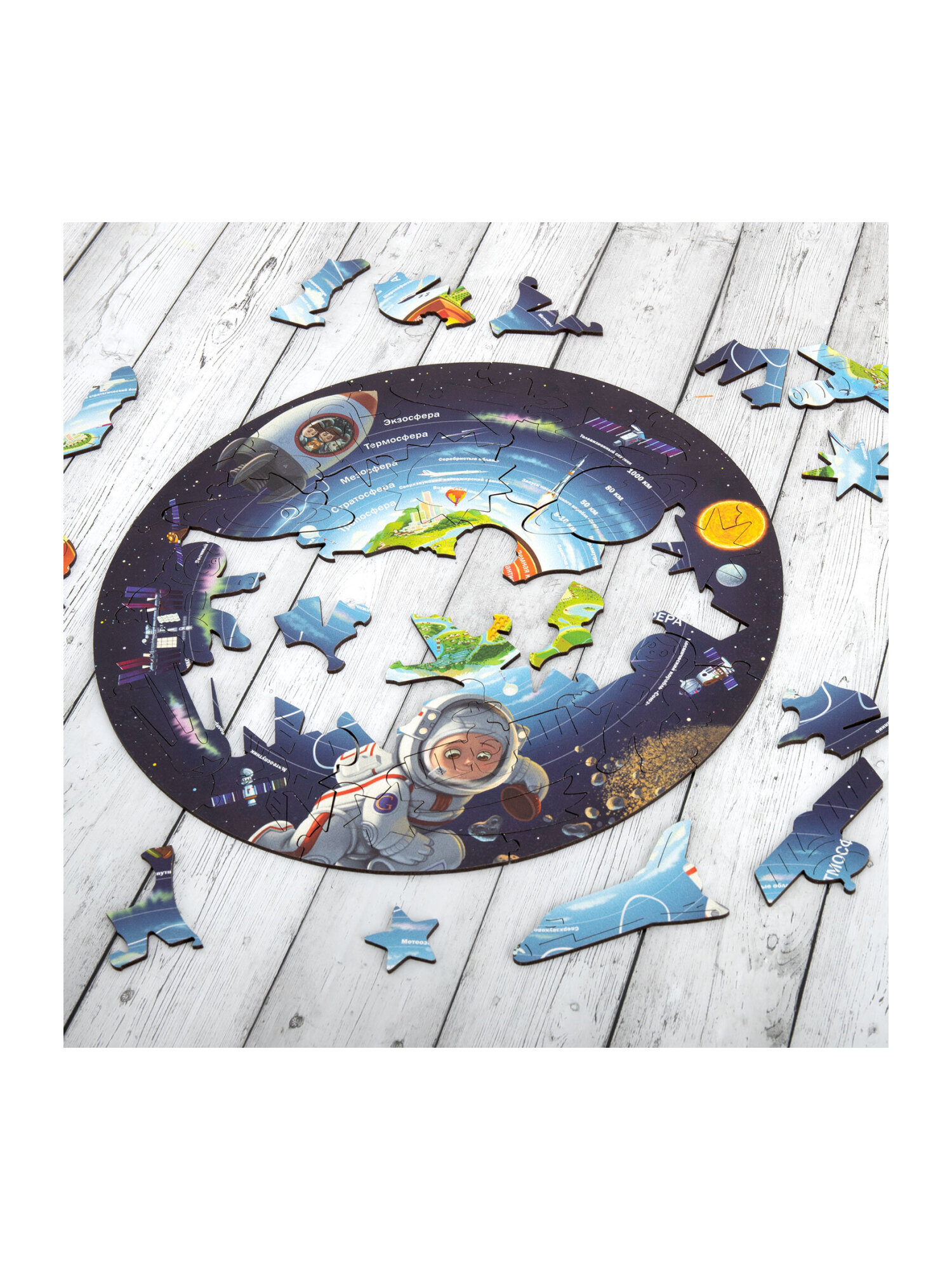 Пазл Globen карта Строение Земли деревянный - фото 4