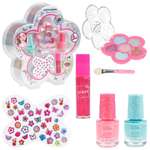 Набор декоративной косметики LUKKY тени с блёстками 2 лака для ногтей блеск для губ стикеры