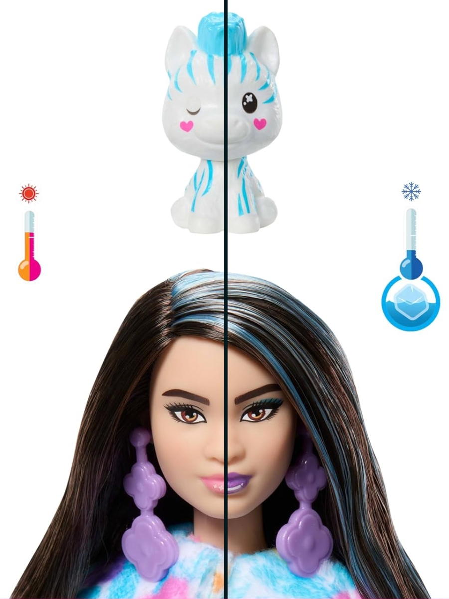 Кукла модельная Barbie Cutie Reveal Барби в костюме - зебра тубус высота 29 см HRK39 - фото 9