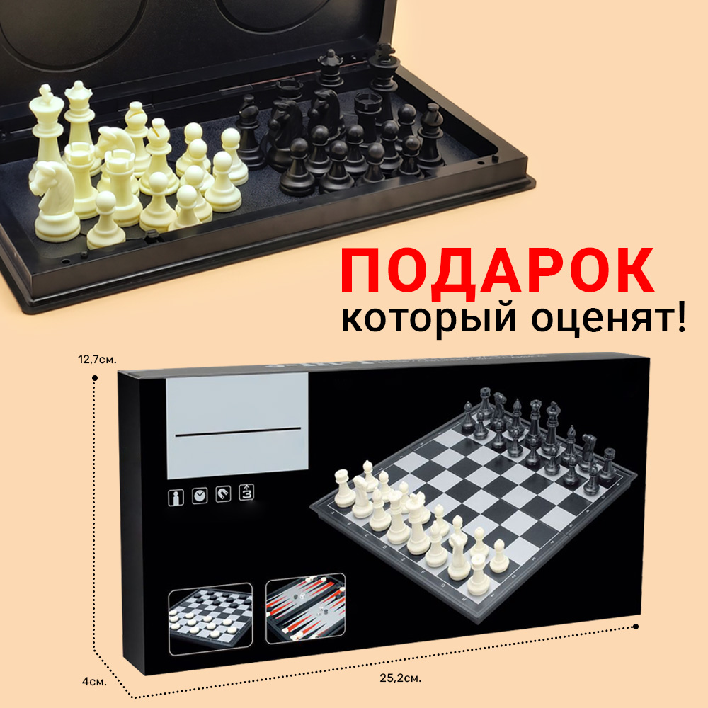 Настольная игра TIPTOPOLIS Магнитные шахматы/шашки/нарды - фото 6