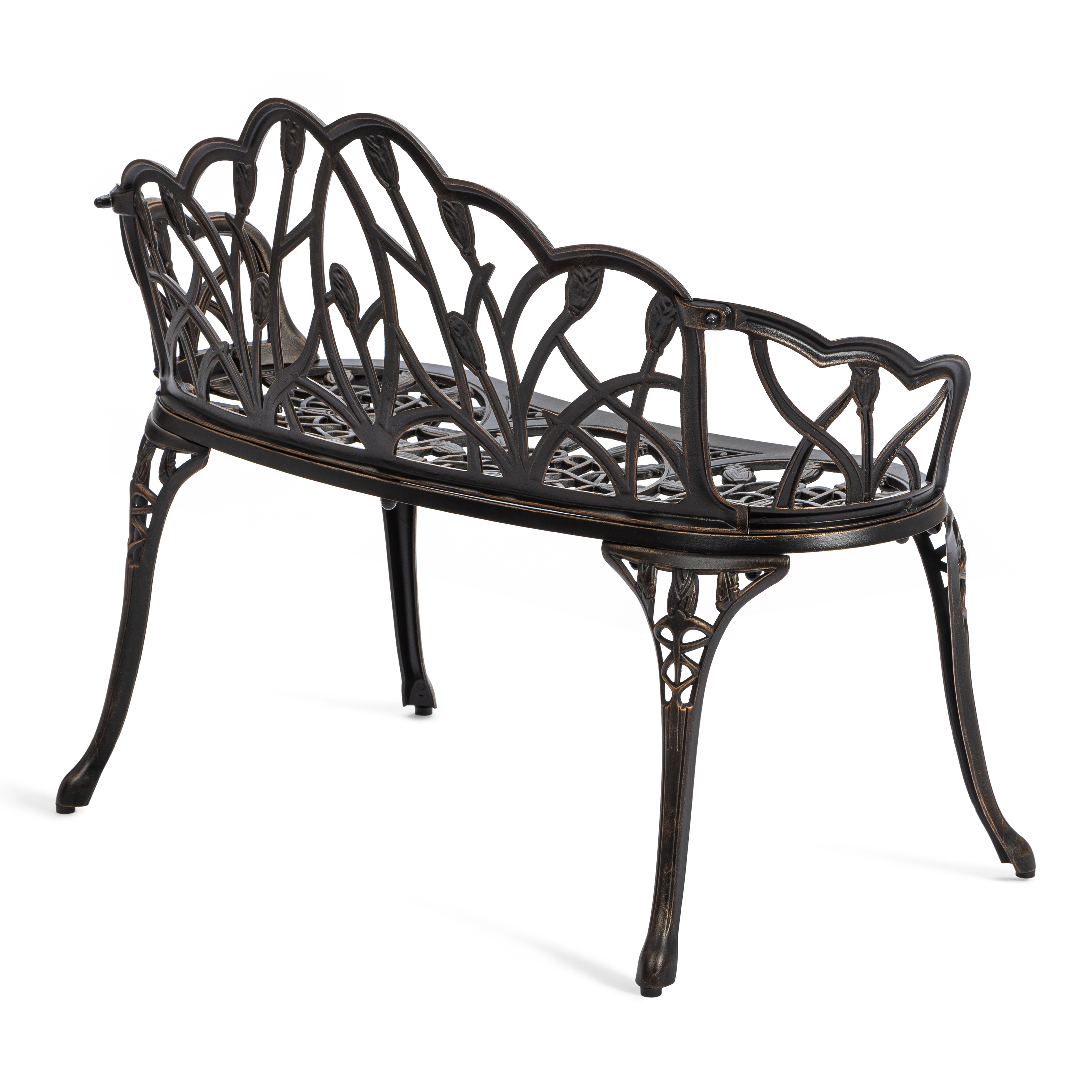 Садовая скамья TETCHAIR Штраус алюминиевый сплав бронзовый - фото 4
