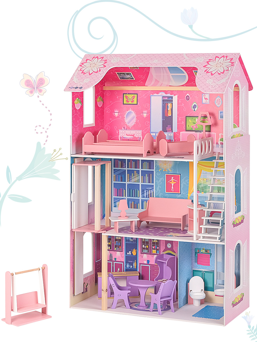 Домик для кукол PAREMO 121 см с мебелью PD315-01 - фото 13