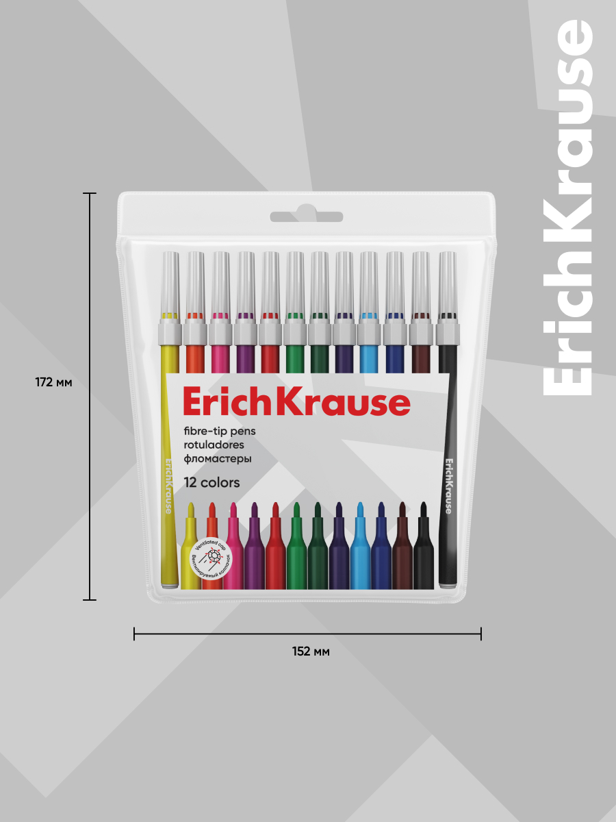 Фломастеры ErichKrause 12 шт. - фото 5