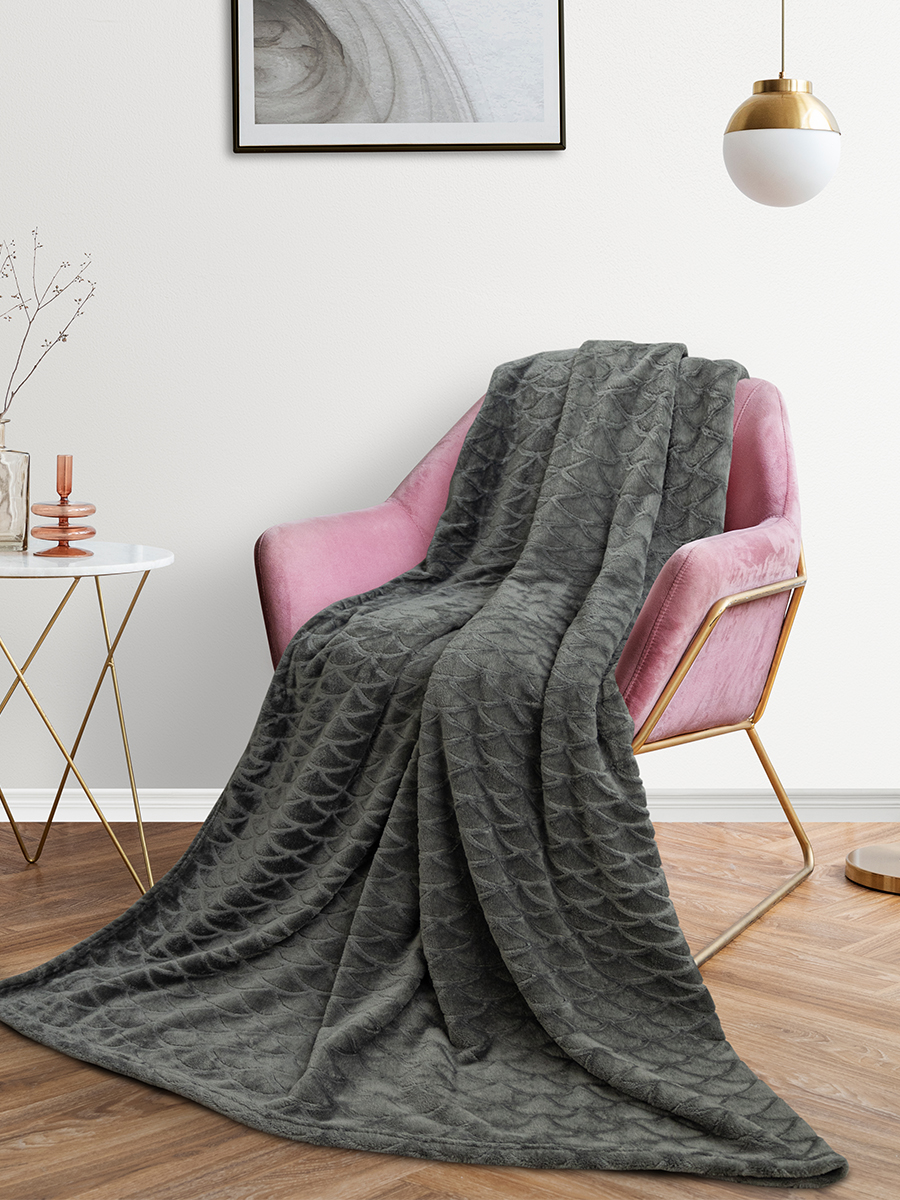 Покрывало BRAVO с тиснением серый 200 x 220 см велсофт - фото 6