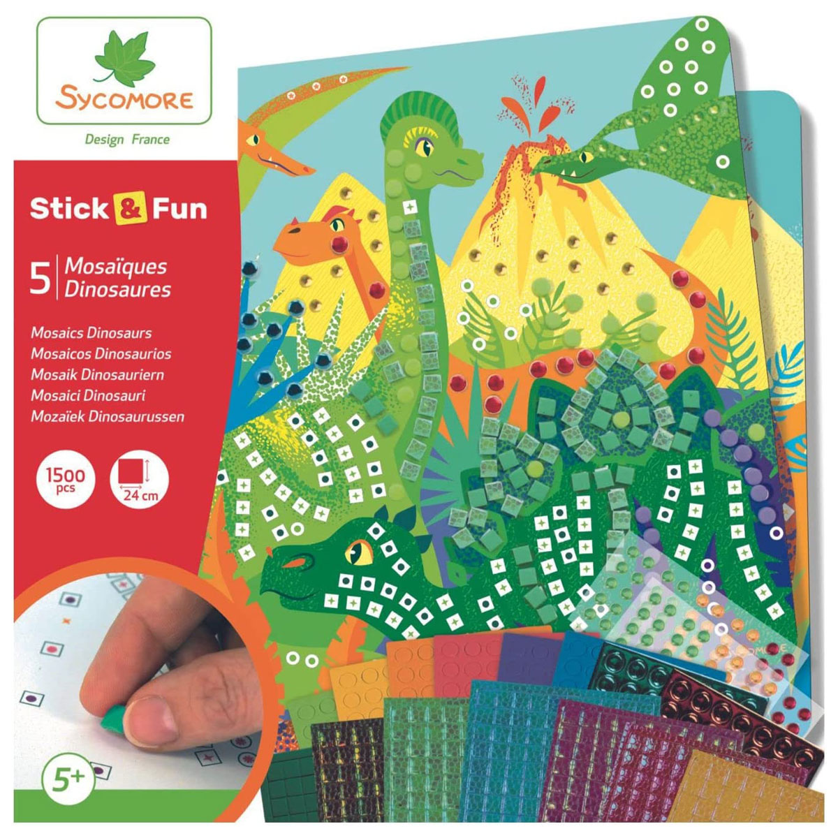 Набор для творчества Sycomore Stick fun Динозавры декорирование стразами - фото 1
