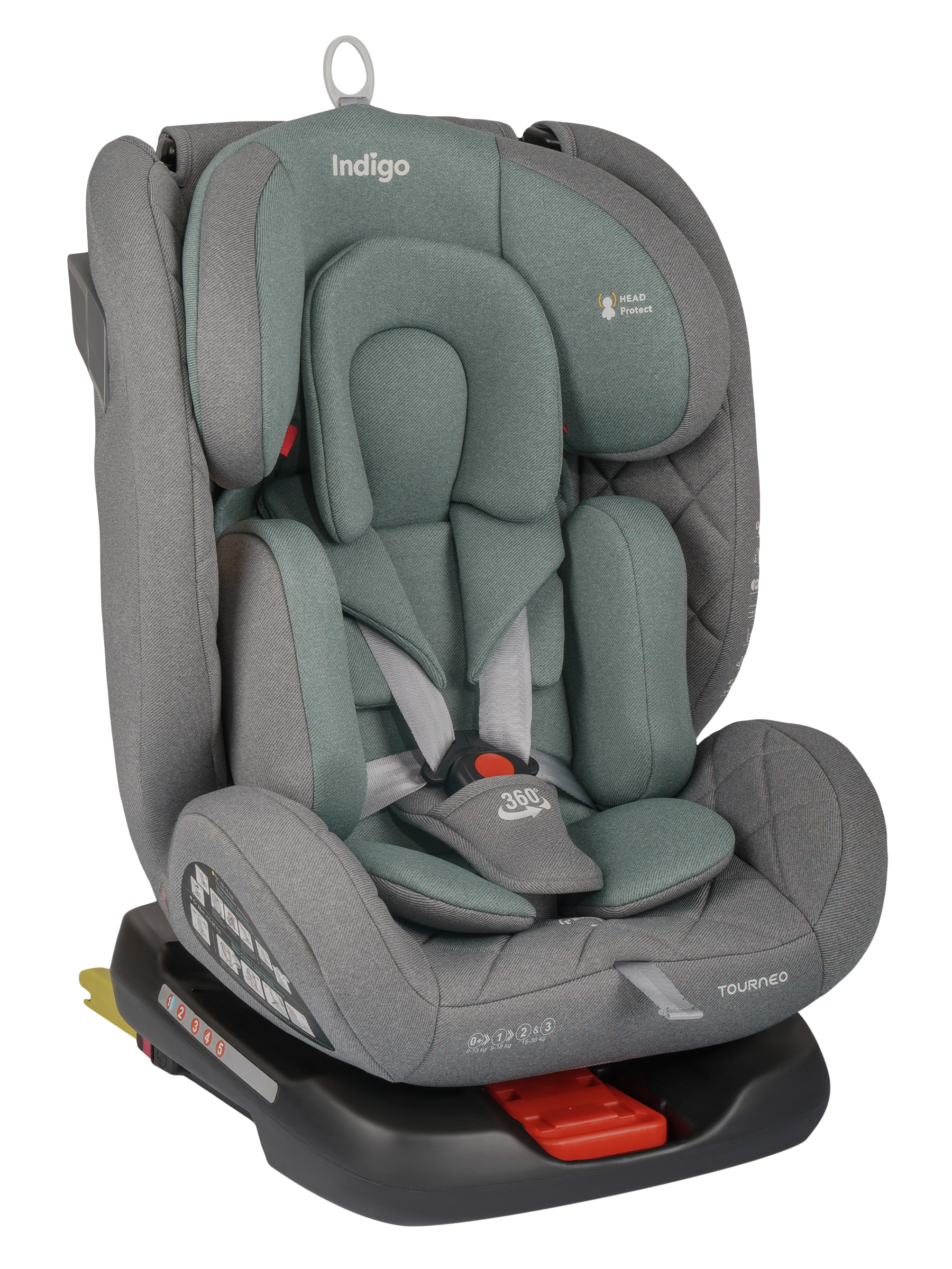 Автокресло Indigo Tourneo S Isofix 0+/1/2/3 (0-36 кг) зеленый - фото 1