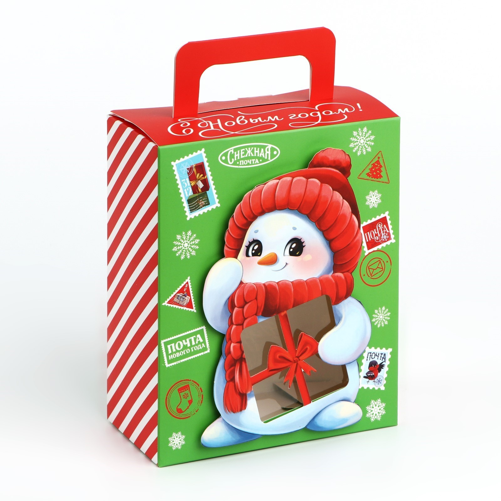 Коробка складная с 3D эффектом Дарите Счастье "Снеговичок", 18 х 15 х 7,5 см - фото 2