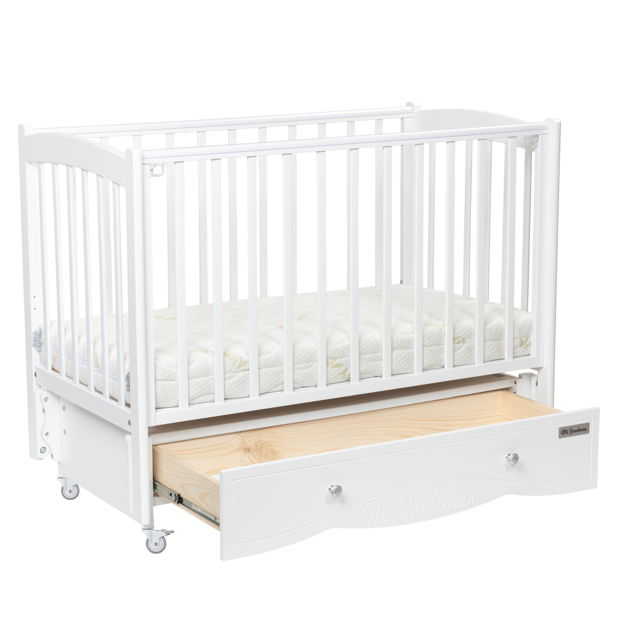 Детская кроватка Mr Sandman, универсальный маятник (белый) - фото 4