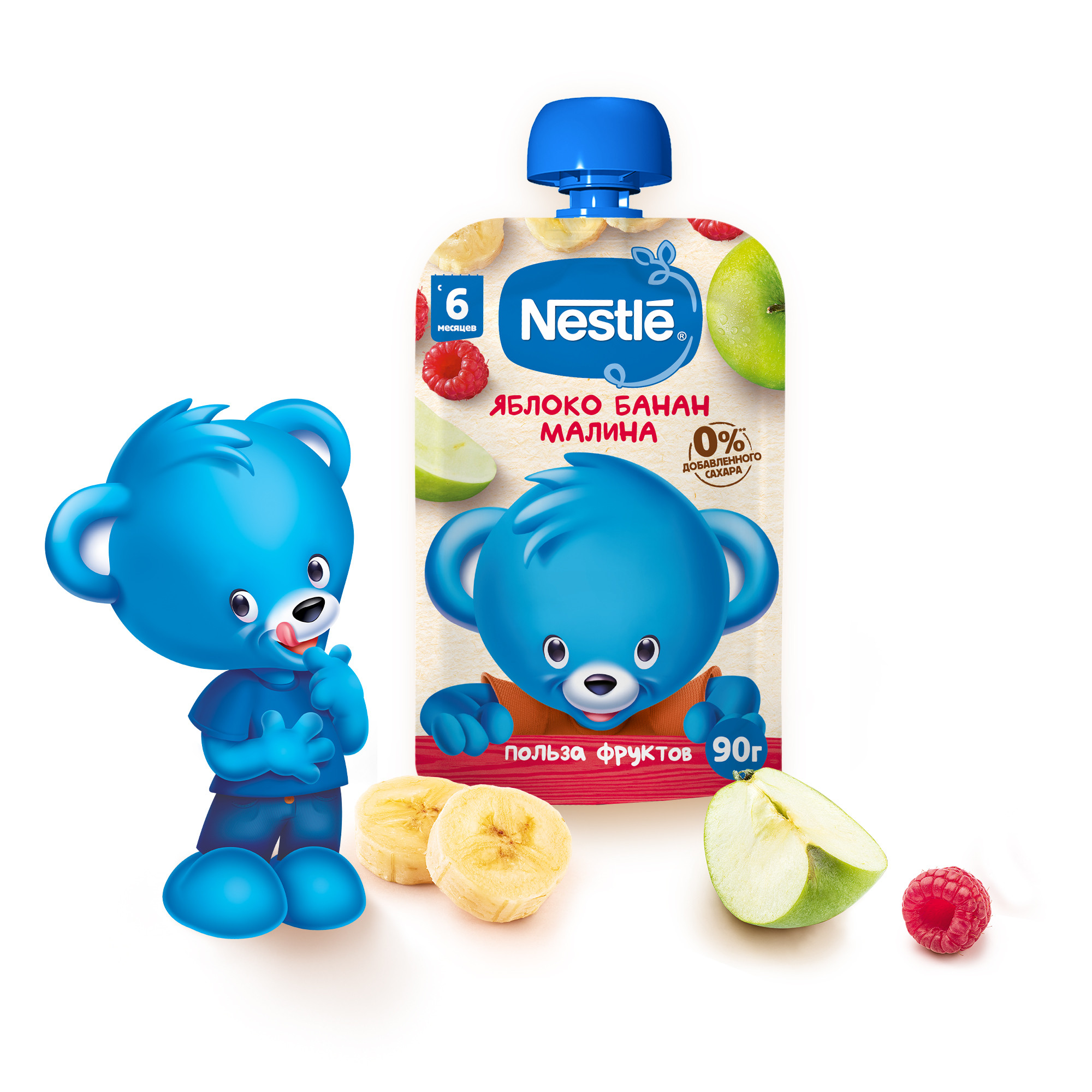 Пюре Nestle Яблоко-банан-малина с 6 мес 90 г - фото 4