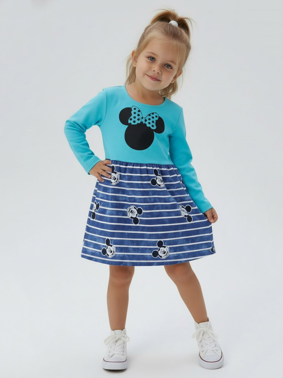 Изображение товара Яркое хлопковое платье для девочки VGtrikotazh 116 с модным принтом