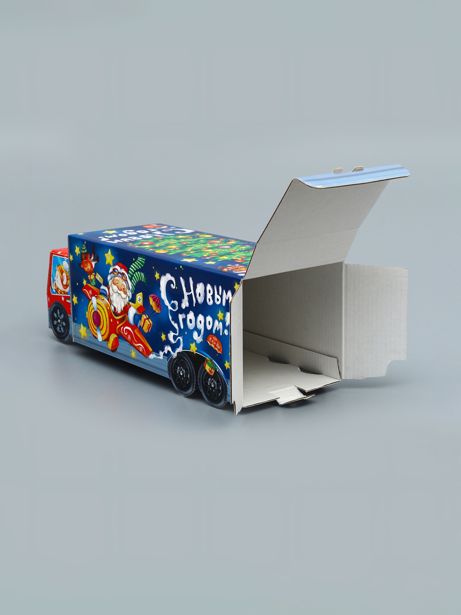 Подарочная коробка новогодняя Sima-Land Фура "Новогодний пилотаж" с анимацией, 36 х 15 х 10 см - фото 7