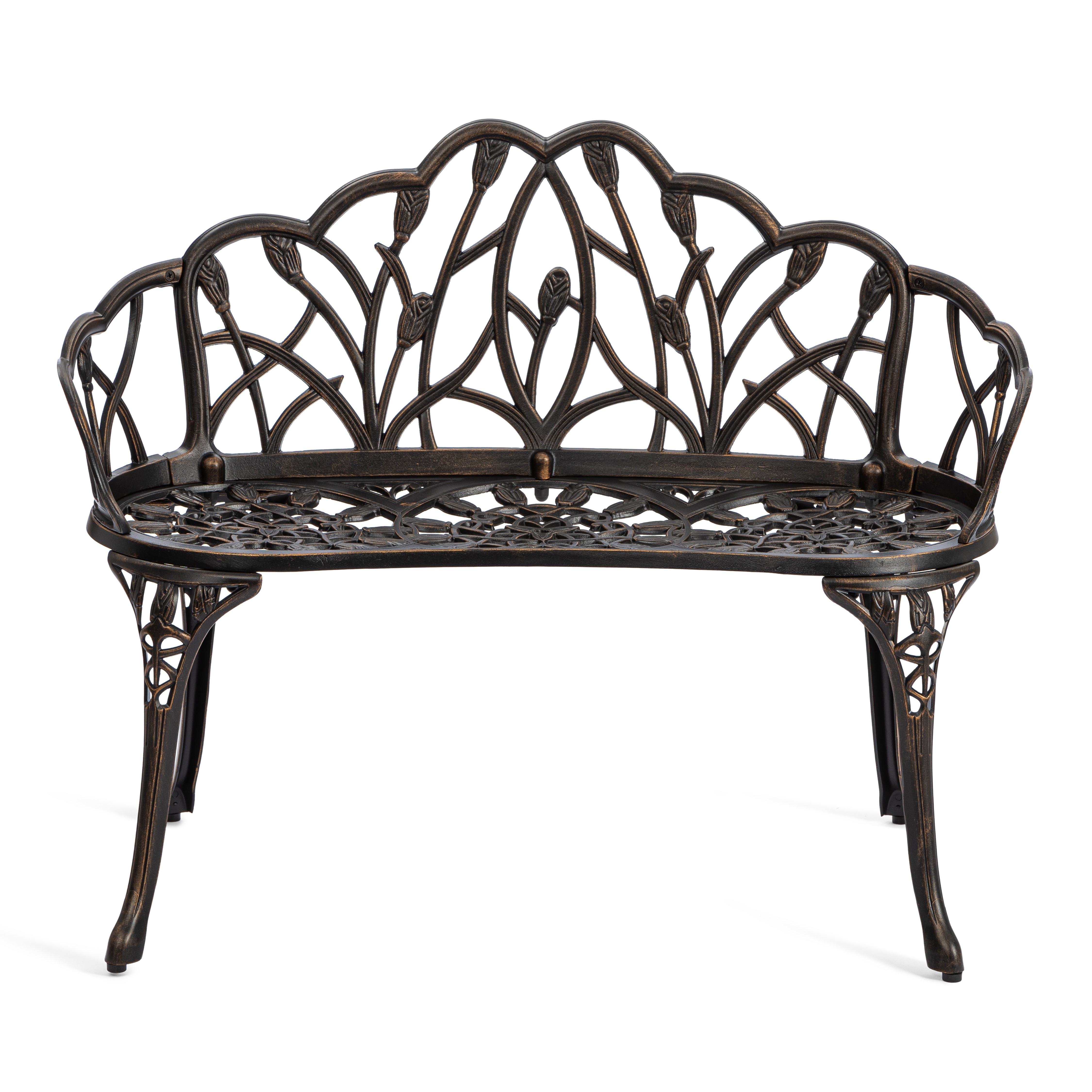 Садовая скамья TETCHAIR Штраус алюминиевый сплав бронзовый - фото 6