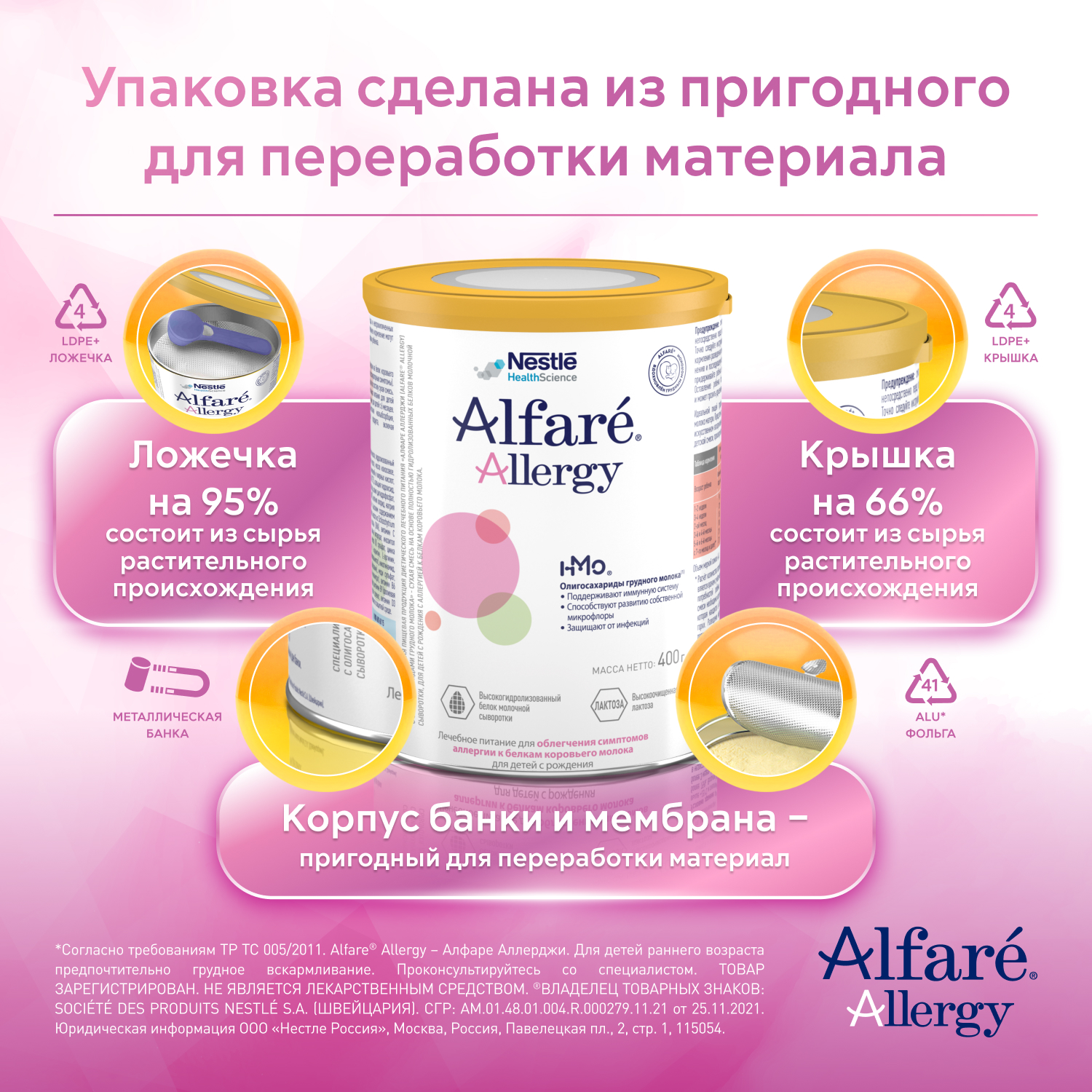 Смесь Nestle Alfare Allergy HMO 400г с 0месяцев - фото 16