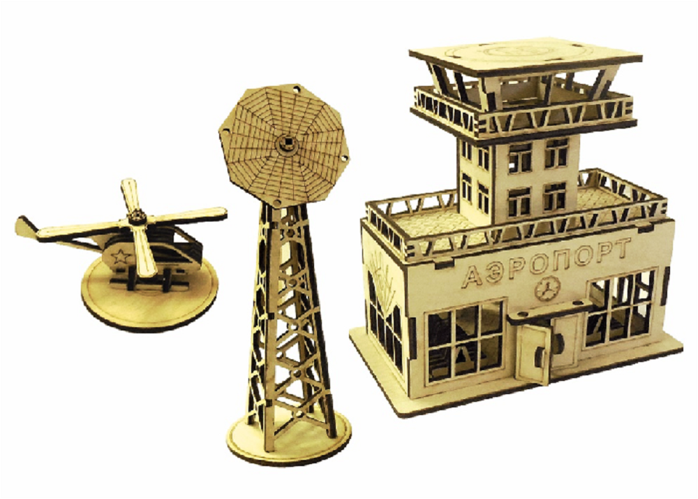 Конструктор AltairToys Аэропорт деревянный - фото 1