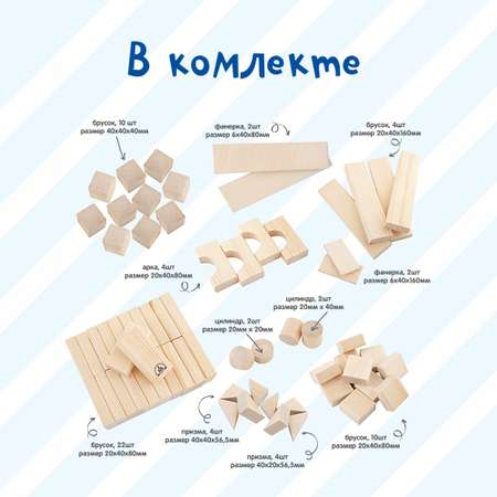 Конструктор Краснокамская игрушка Строим сами деревянный