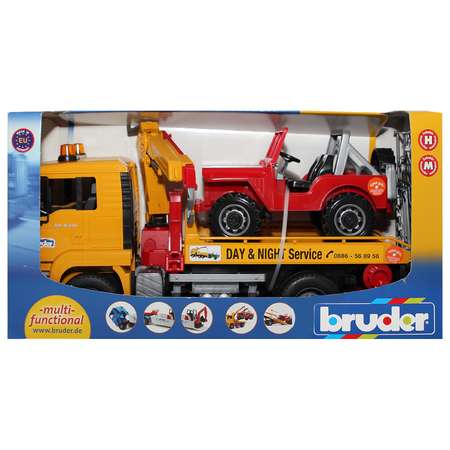 Эвакуатор Bruder MAN с джипом 1:16