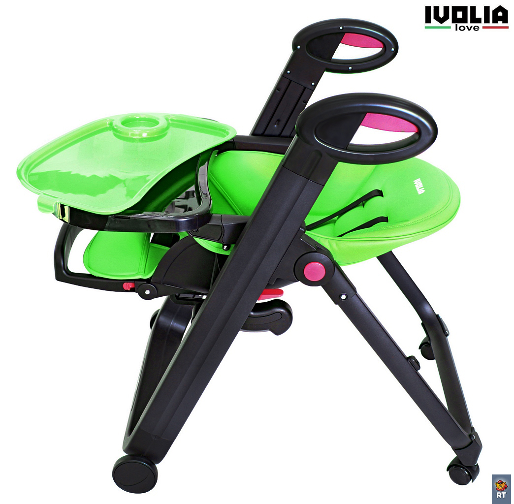 Стульчик для кормления Ivolia LOVE 02 4 колеса green трансформер - фото 9