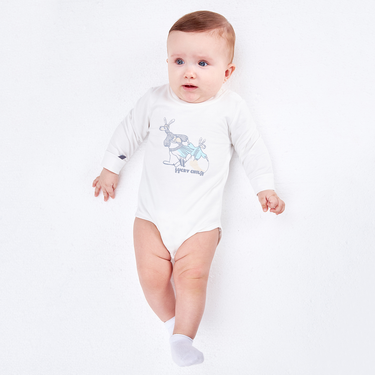 Боди 2 шт с повязкой Lucky Child 138-44ф/молочный/бежевый/0-2 - фото 7