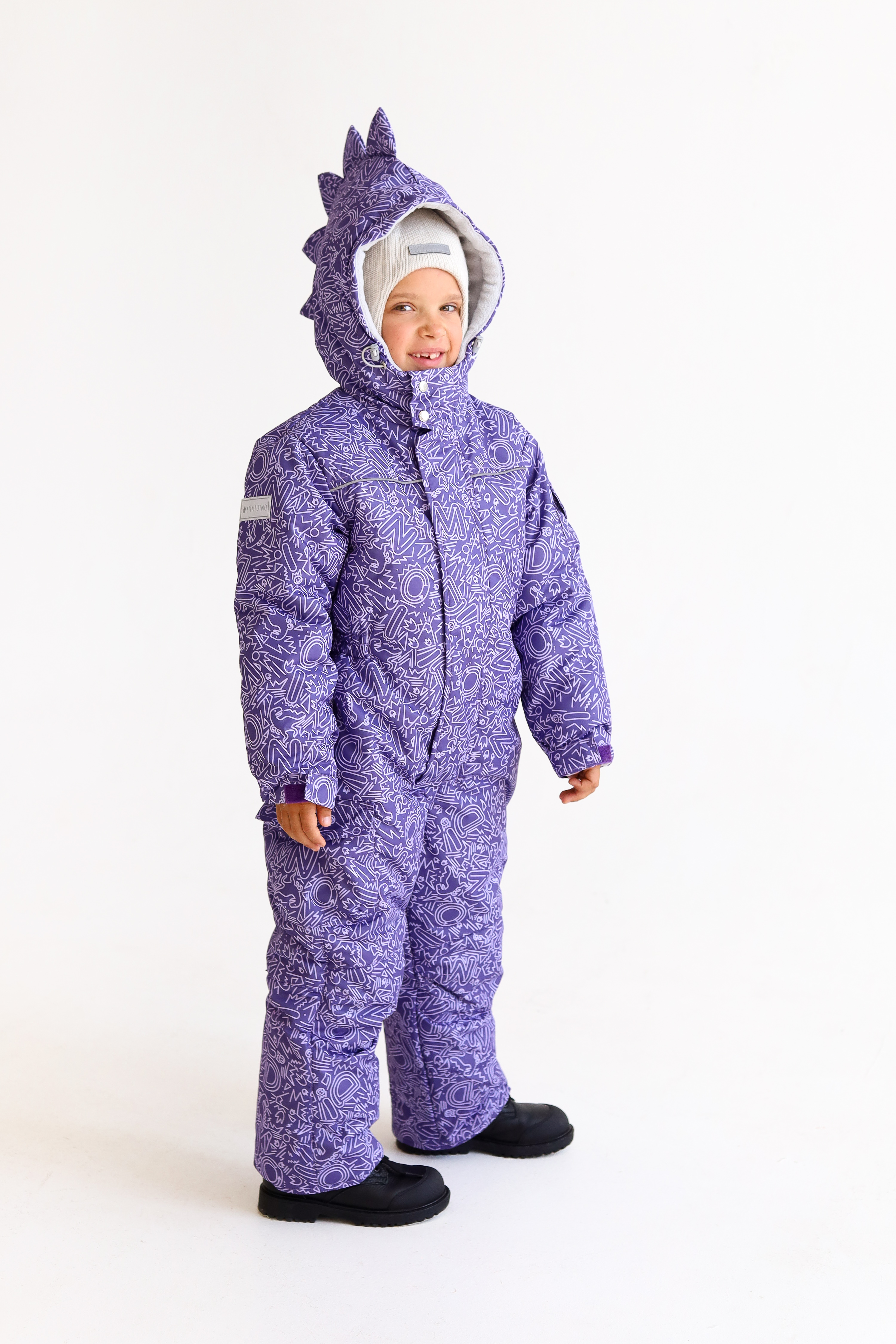 Комбинезон MINIDINO B-KOM-002/2Комбинезон детский зимний Дино принт Дудл виноград - фото 15