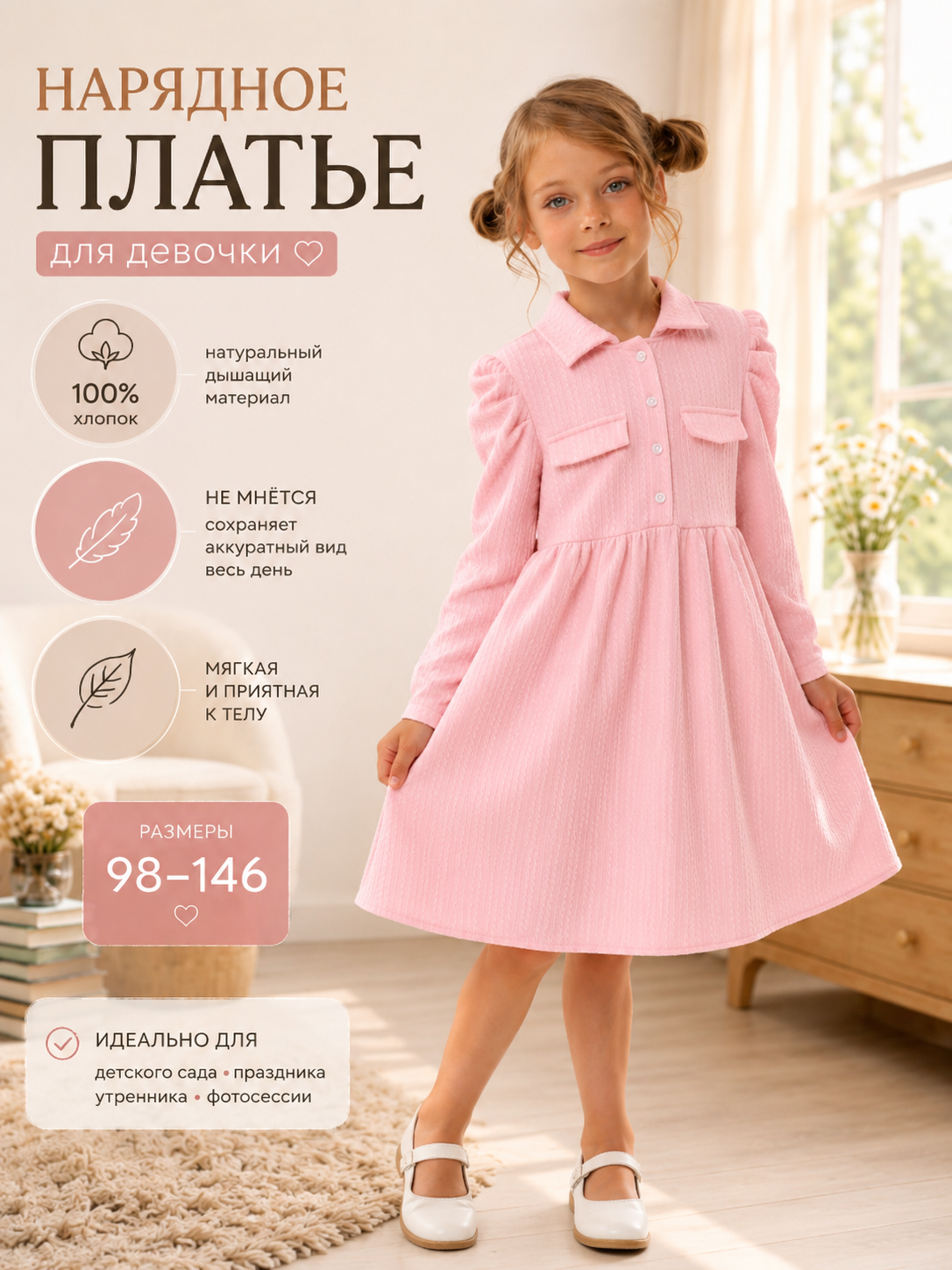 Платье NATIVIA ПКД/розовый - фото 6