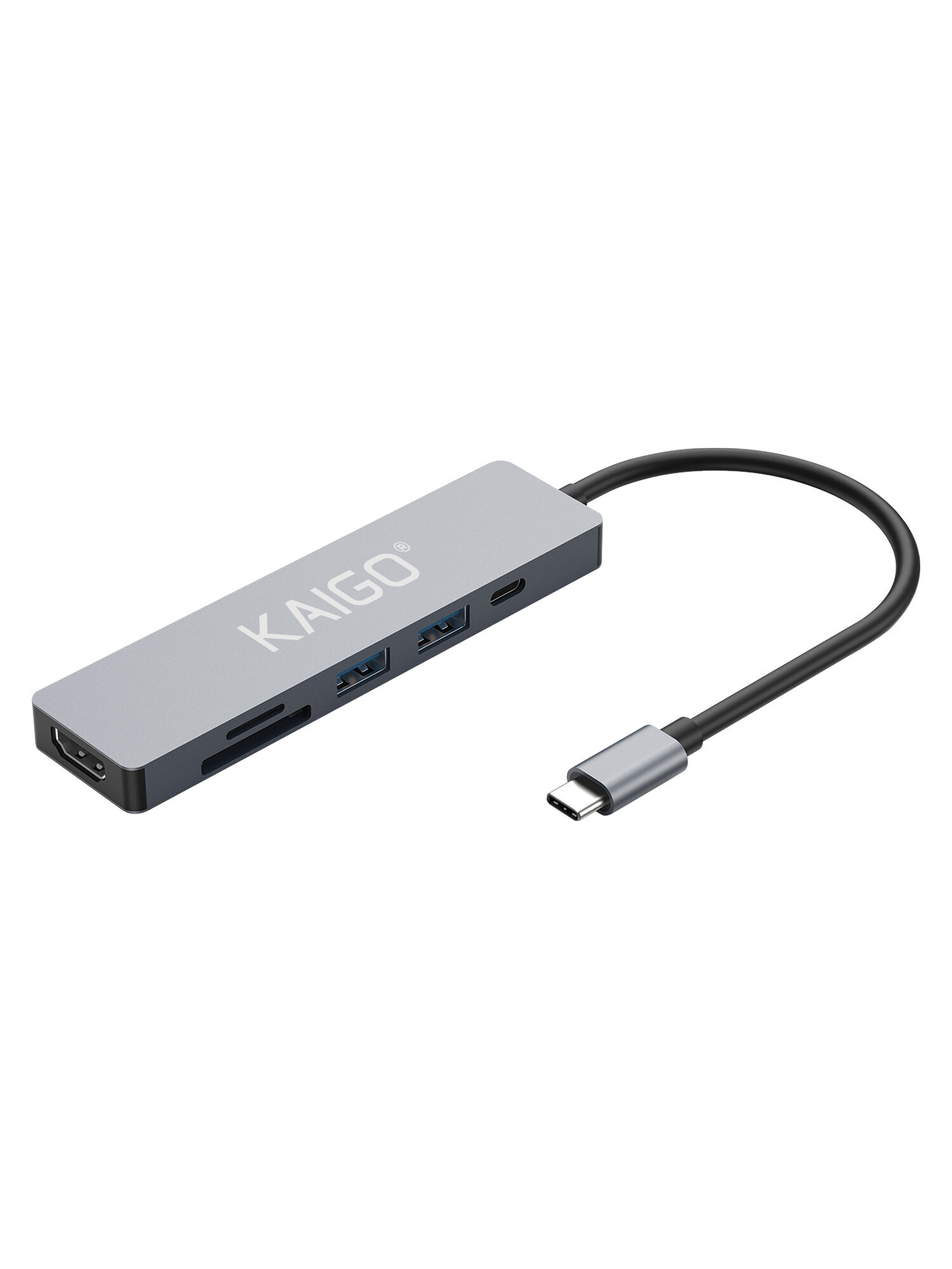Хаб разветвитель KAIGO Type-C высокоскоростной 2xUSB 2.0/3.2 HDMI - фото 2