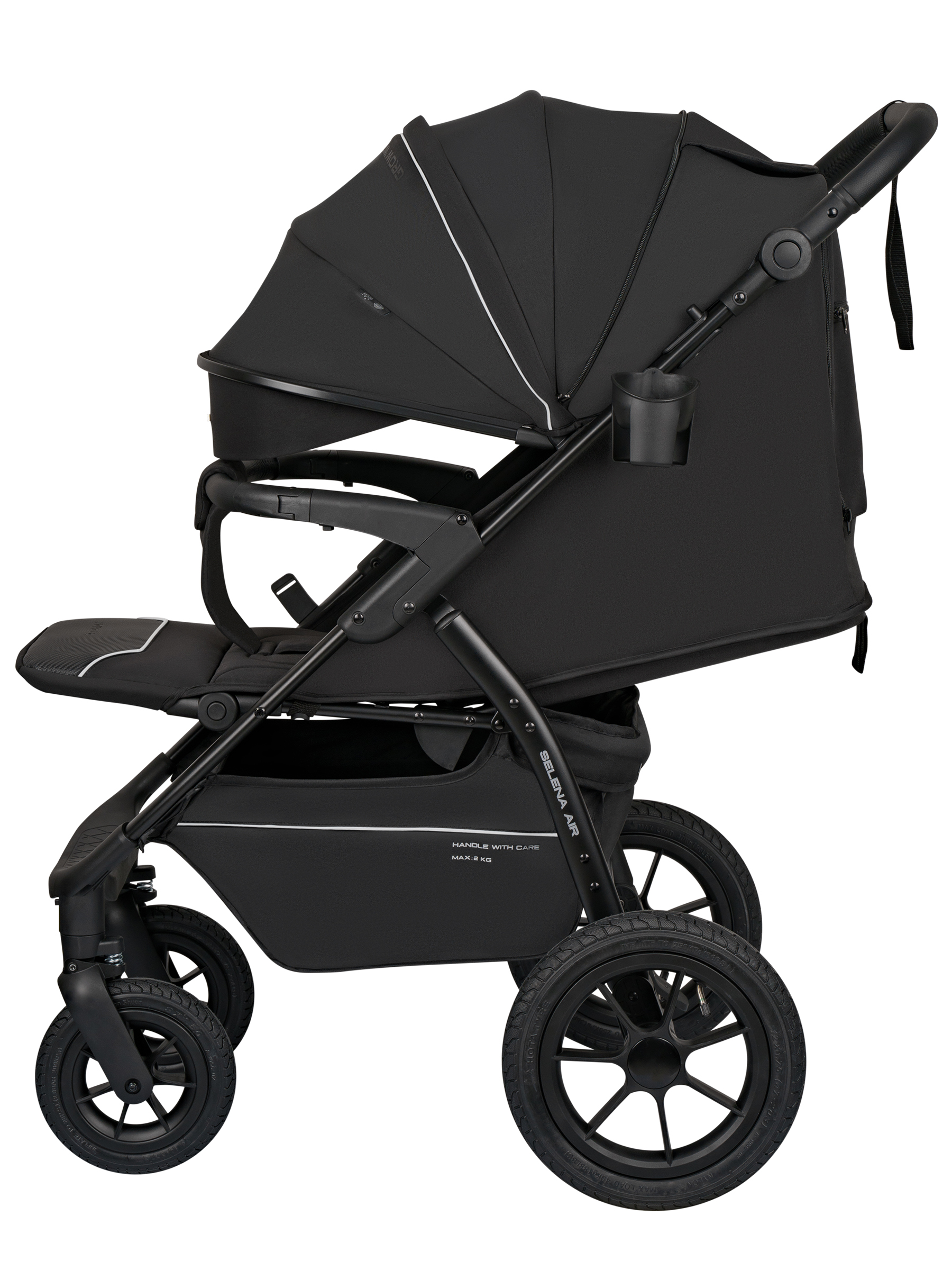 Коляска прогулочная JOVOLA Selena Air new черный - фото 8