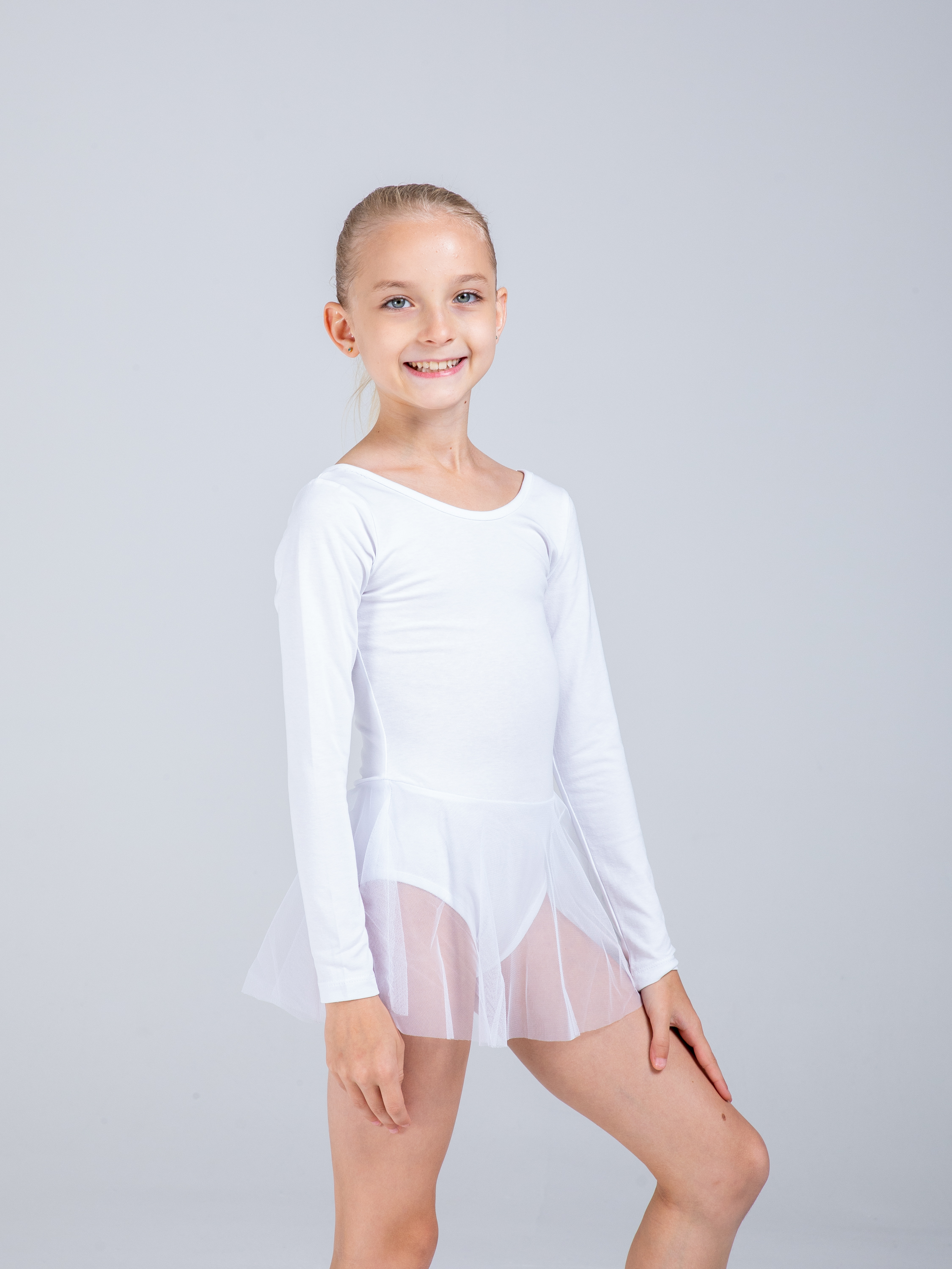 Купальник гимнастический STELLA MODA 26403._белый - фото 2