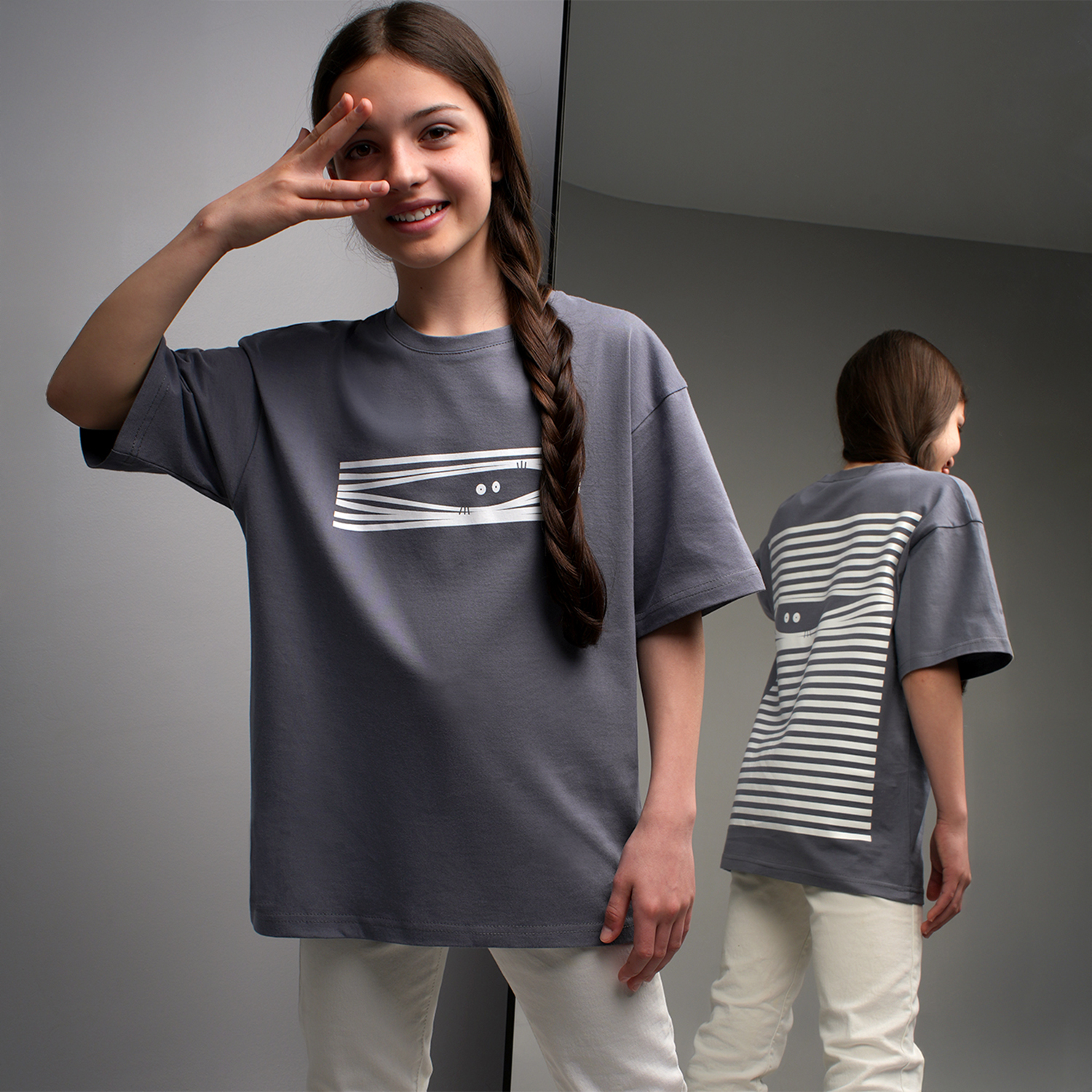 Футболка HappyFox HF0178SPPбарабашка,серый - фото 2