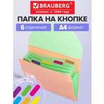 Папка-органайзер Brauberg персиковая с мятным А4
