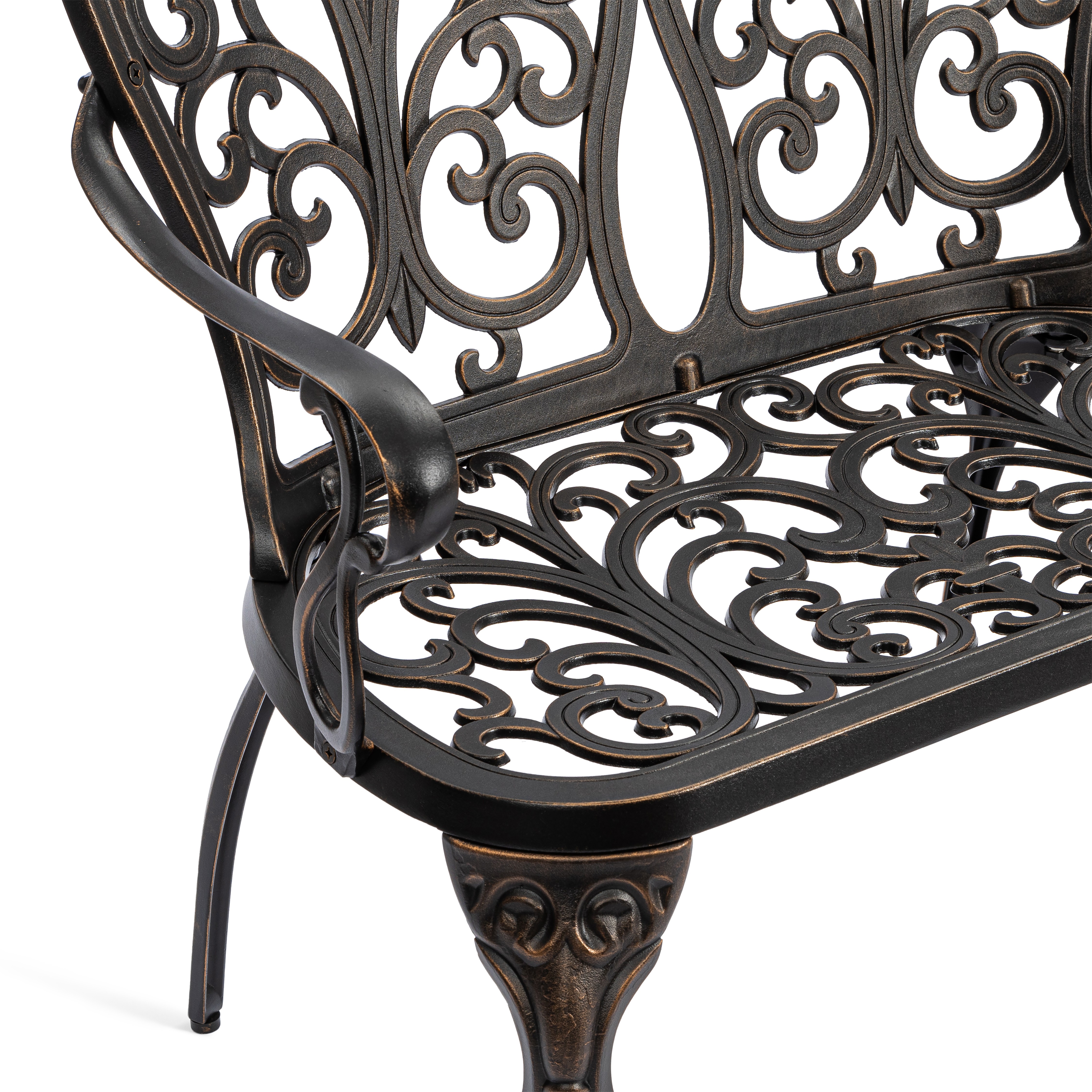 Садовая скамья TETCHAIR Симфония алюминий бронзовый - фото 8