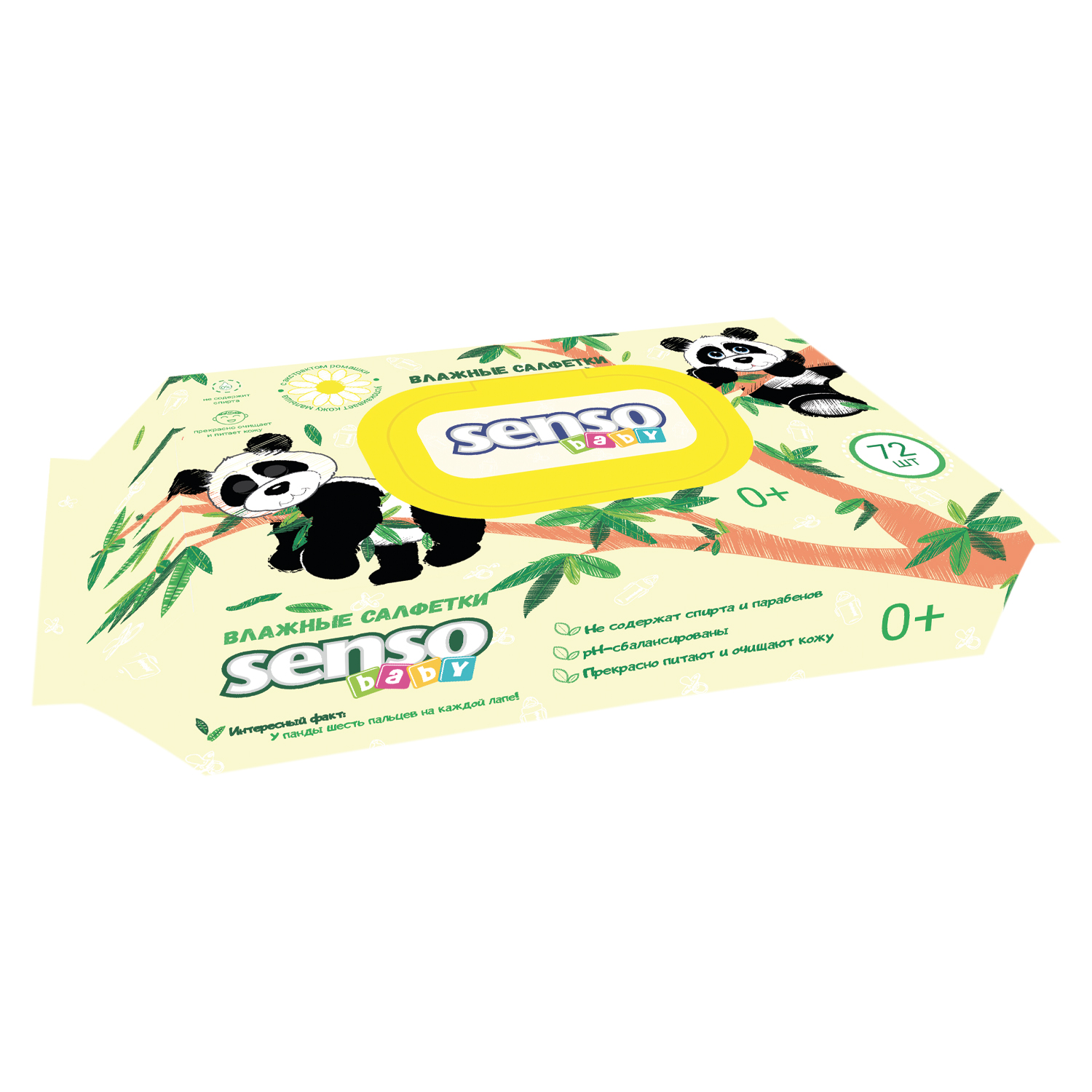 Влажные салфетки SENSO BABY 72 шт. - фото 1