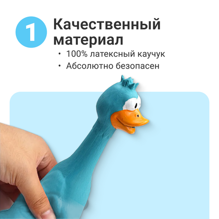 Игрушка для собак ZDK курица с пищалкой ZooWell голубая