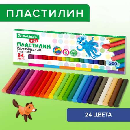Пластилин Brauberg 24 цв.