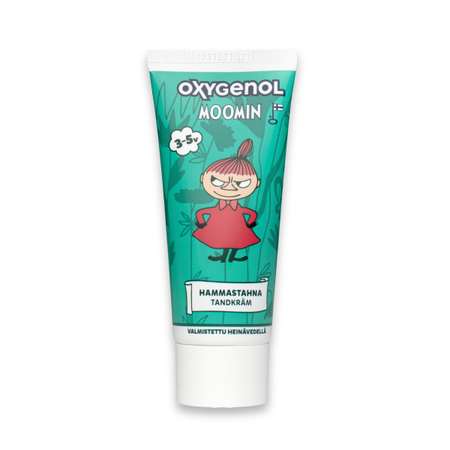 Паста зубная Oxygenol Moomin 3-5 лет с фтором и ксилитолом фруктовый вкус зелёный 50 мл