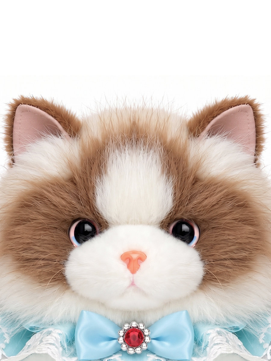Мягкая игрушка Maxitoys кошечка Бело-Коричневая 43 см - фото 3