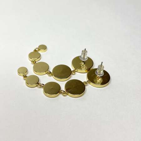 Серьги Homely Пять капель Gold/White в мешочке