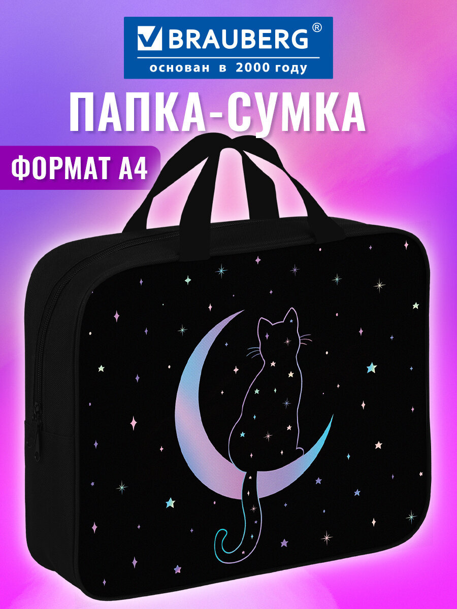 Изображение товара Папка для тетрадей Brauberg Ночной лунный кот А4