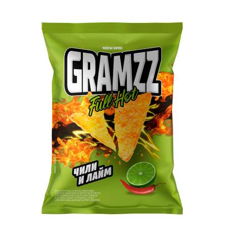 Чипсы кукурузные Gramzz Чили и лайм острые 55г