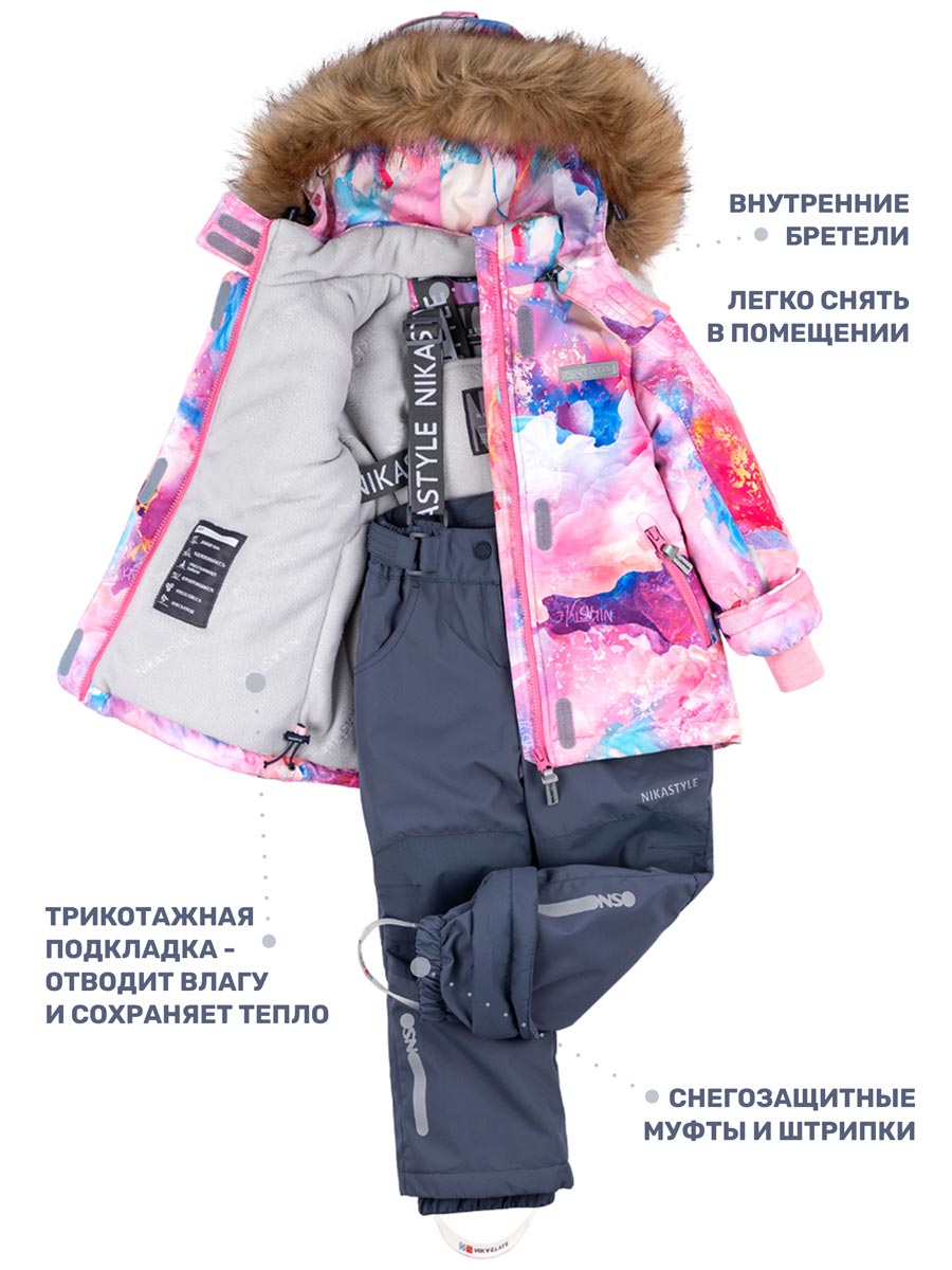 Костюм NIKASTYLE 7з1224 розовый/серый - фото 8