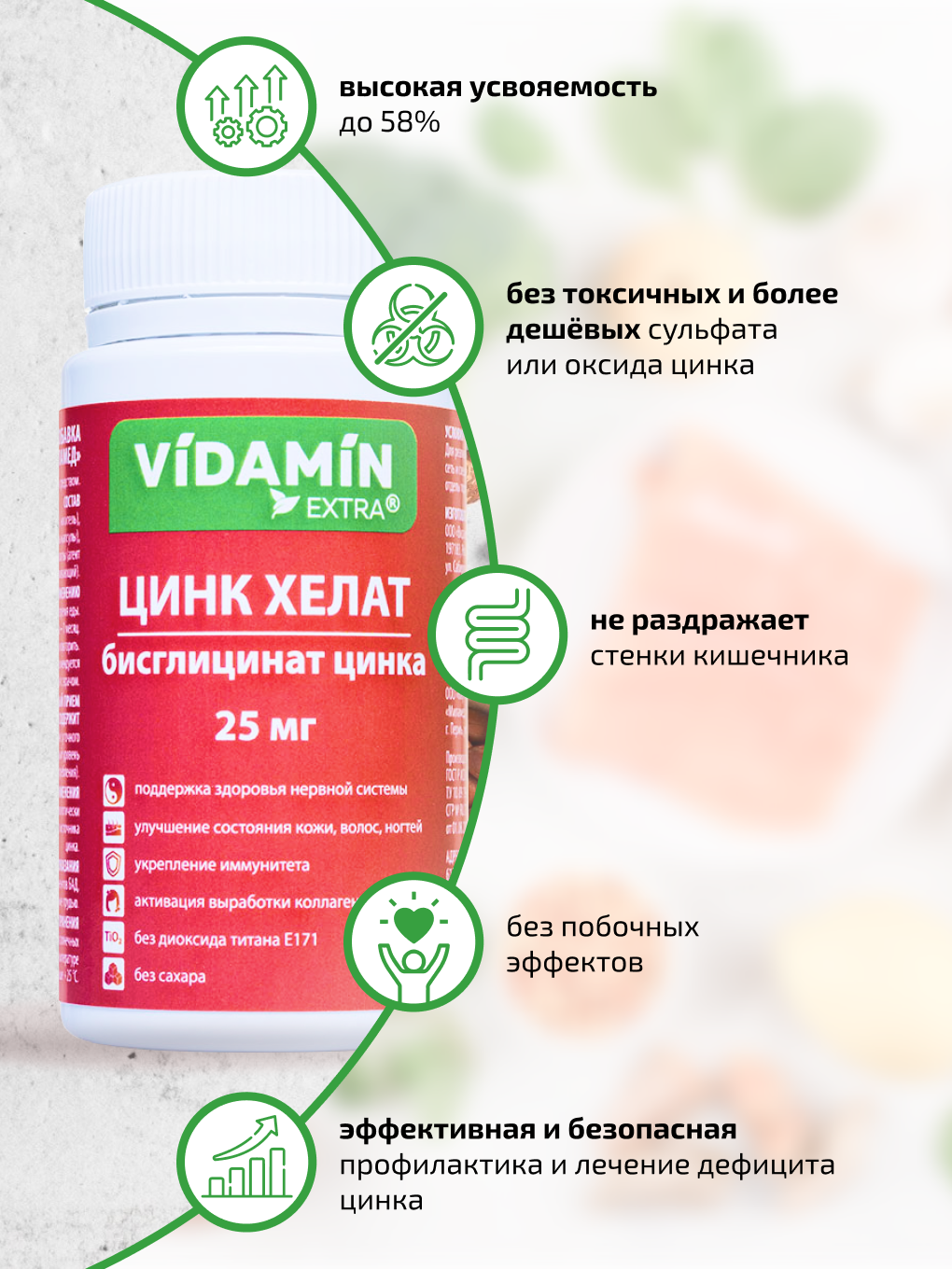 Цинк VIDAMIN EXTRA 30 капсул - фото 7