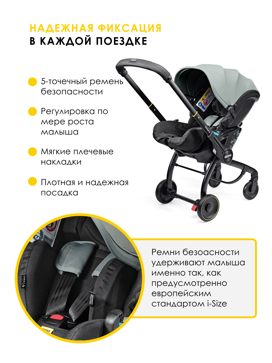 Автокресло Doona X Dusty Sage Isofix 0 (0 -13 кг) серый - фото 8