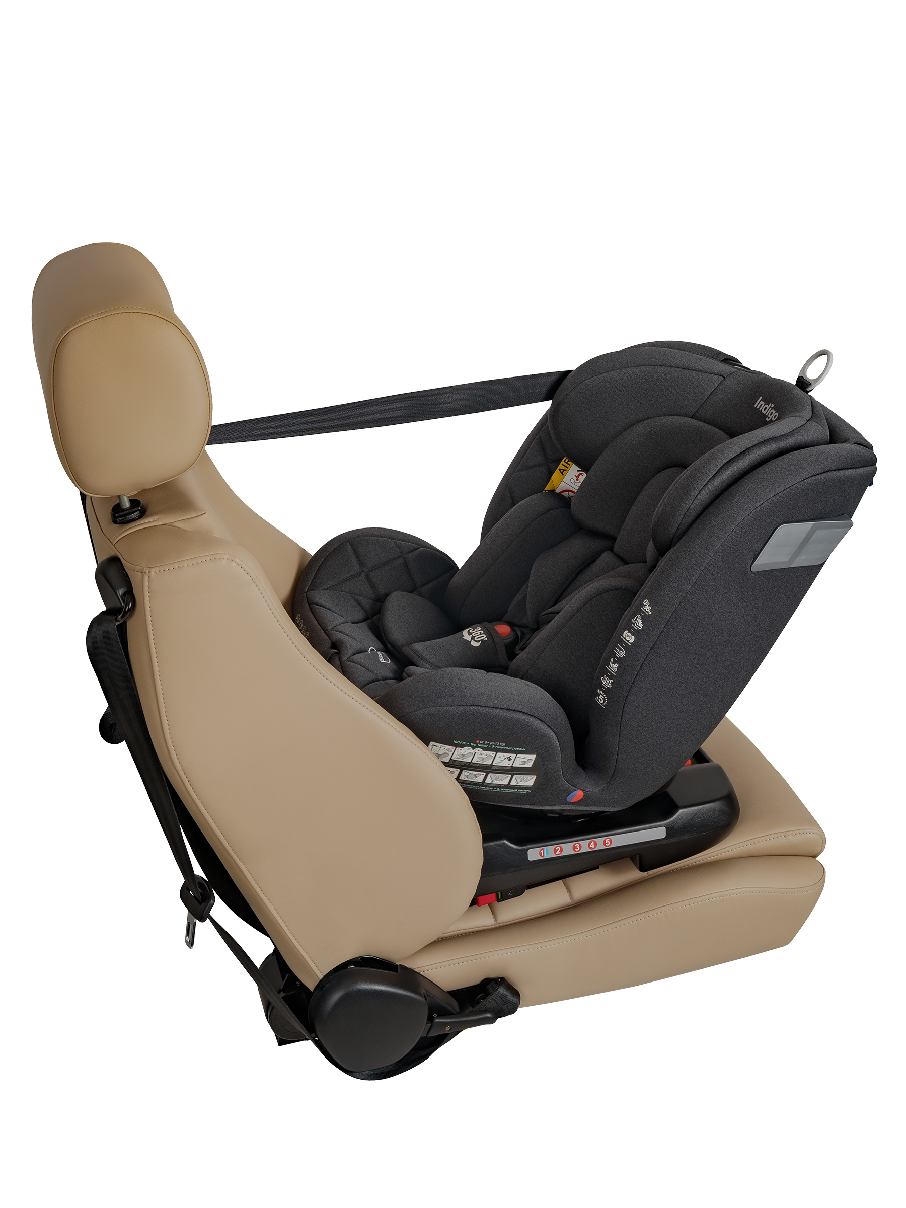Автокресло Indigo Tourneo S Isofix 0+/1/2/3 (0-36 кг) серый - фото 17
