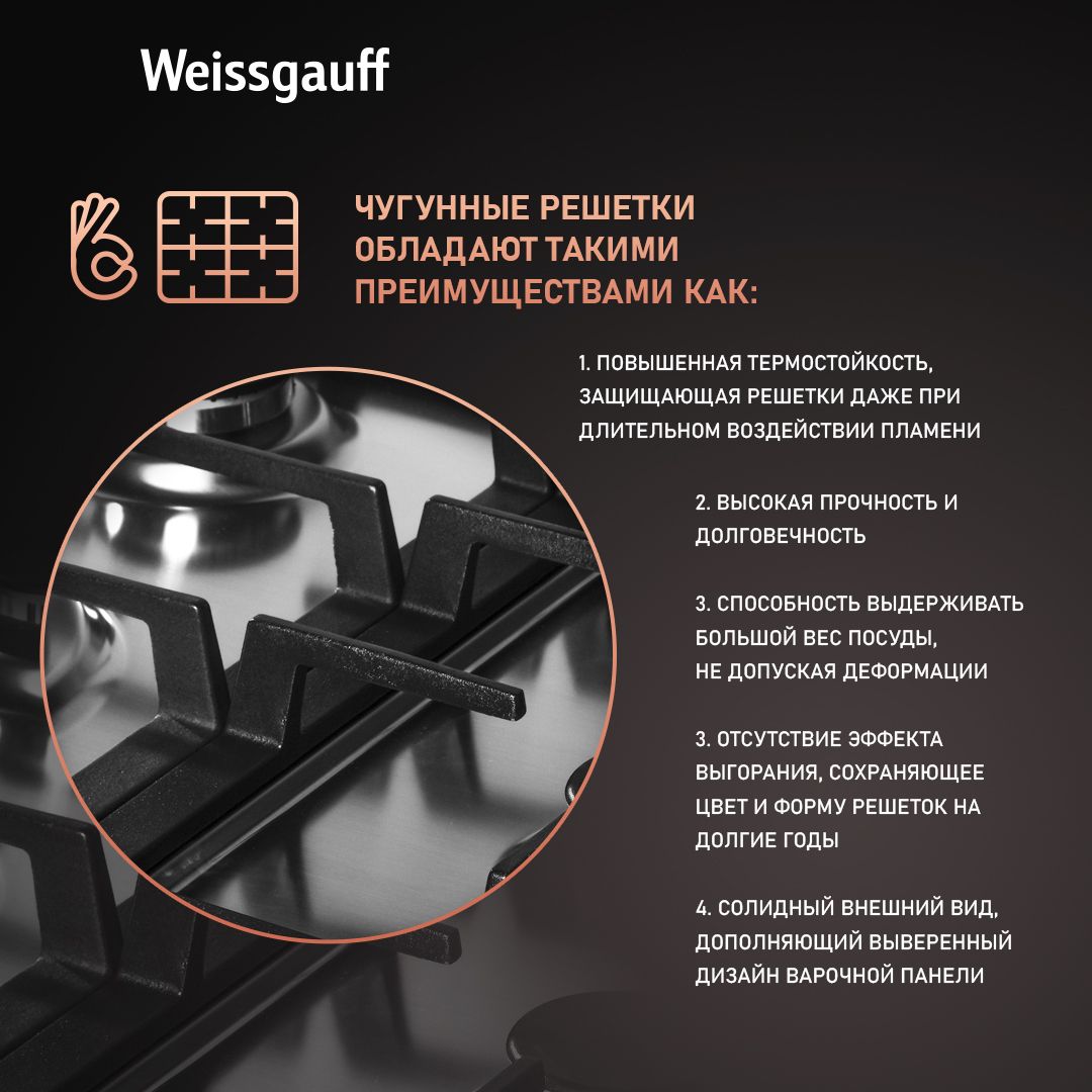 Варочная панель WEISSGAUFF HGG 641 BGL - фото 5
