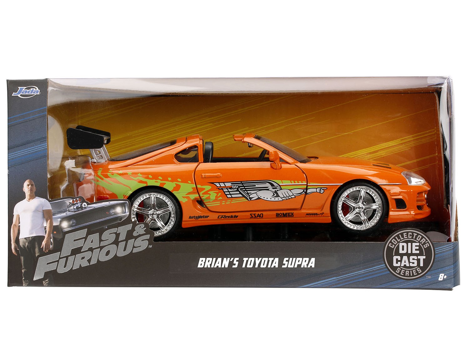 Автомобиль Fast and Furious Toyota Supra-Orange 1995 1:24 97168 - фото 2