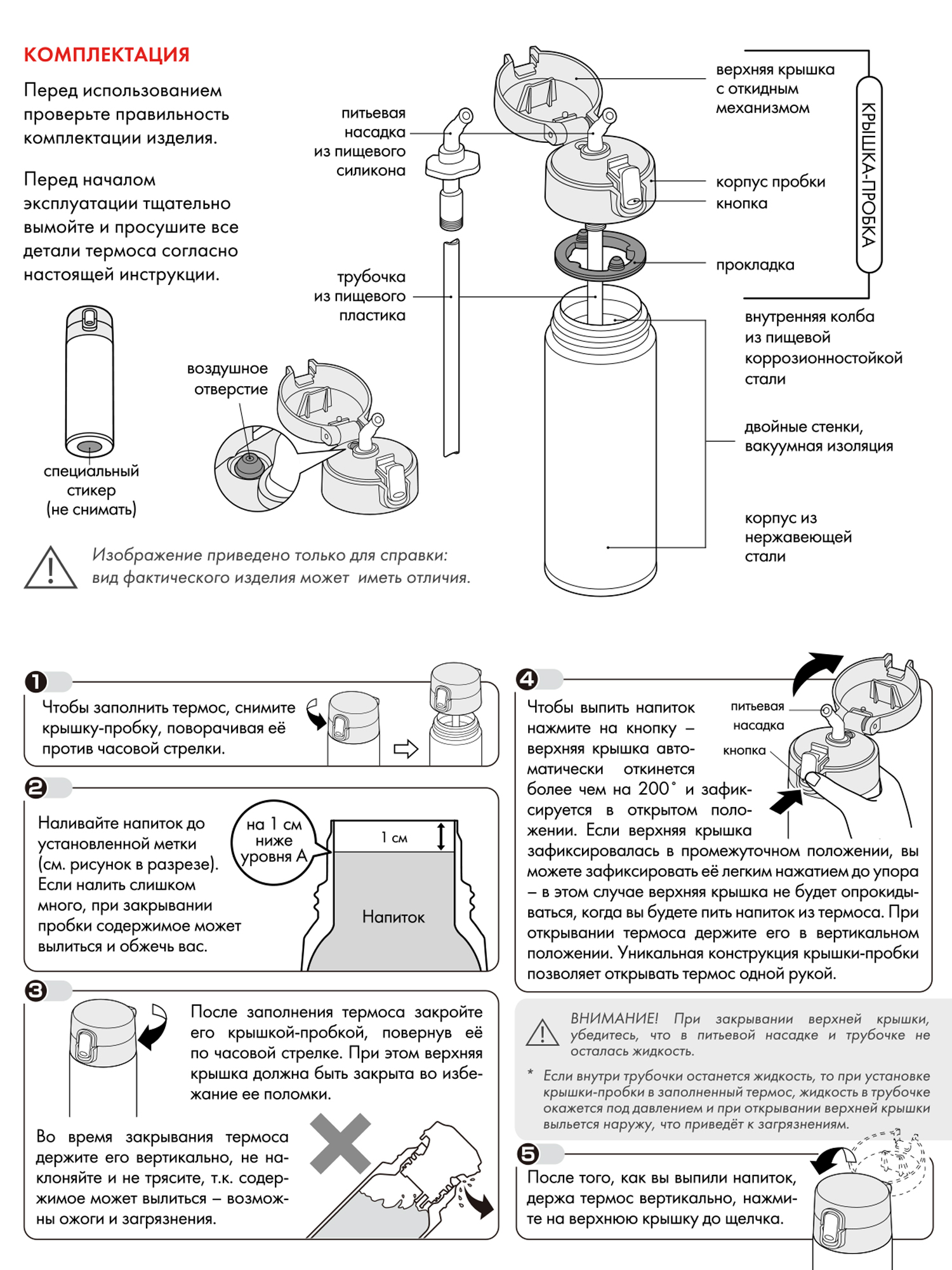 Термокружка для чая 450 мл с трубочкой THERMOS FJM-450 белая – нержавеющая сталь герметичная тепло/холод 8/12 часов - фото 13